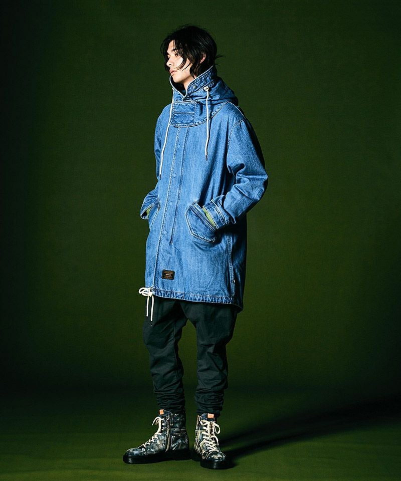 50%OFF【glamb(グラム)】Denim High Neck Mods Coat デニムハイネック
