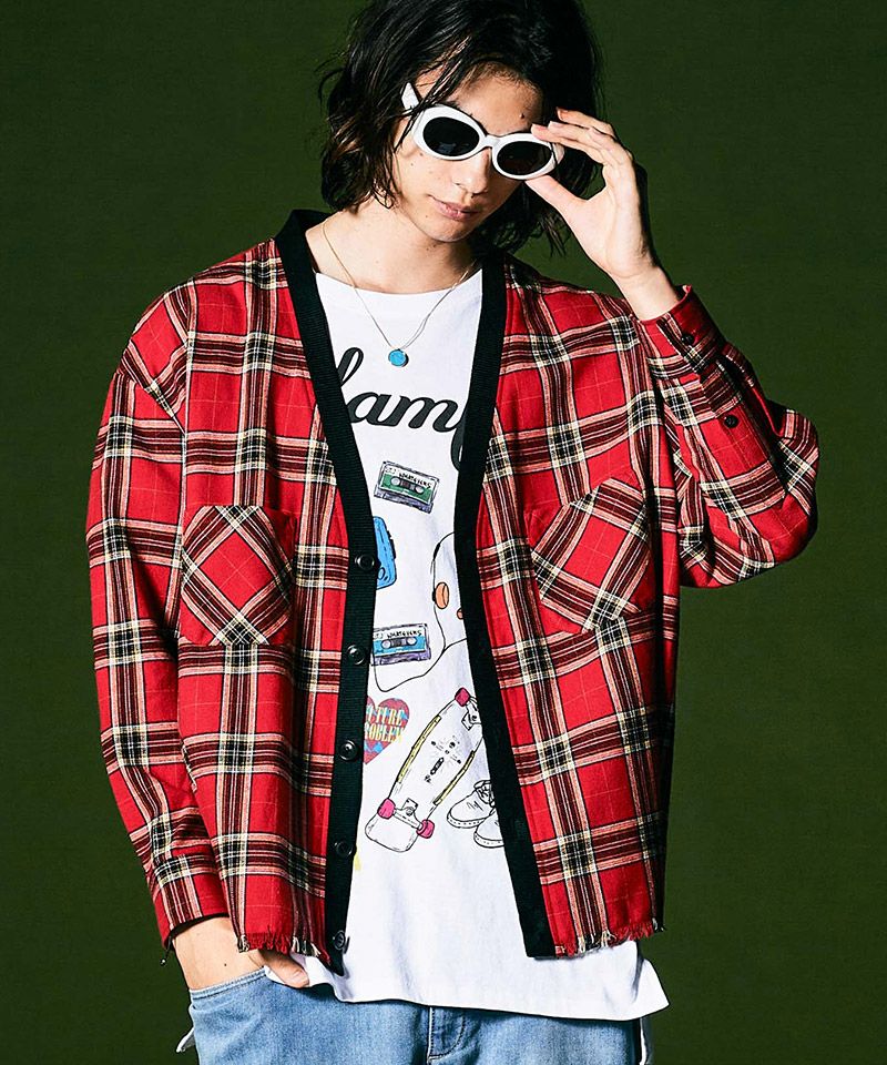 50%OFF【glamb(グラム)】Dad Check Cardigan ダッドチェック 