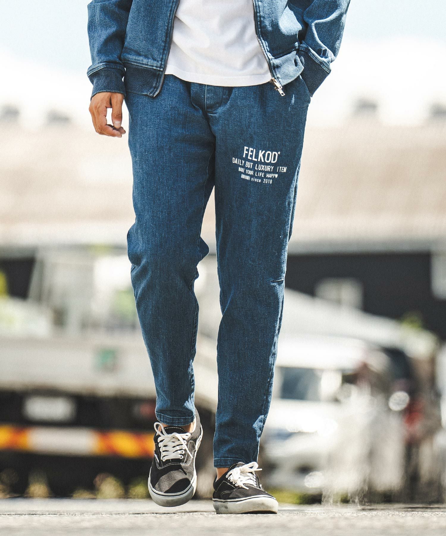 50%OFF【felkod(フィルコッド)】Stretch Denim Easy Pants イージー