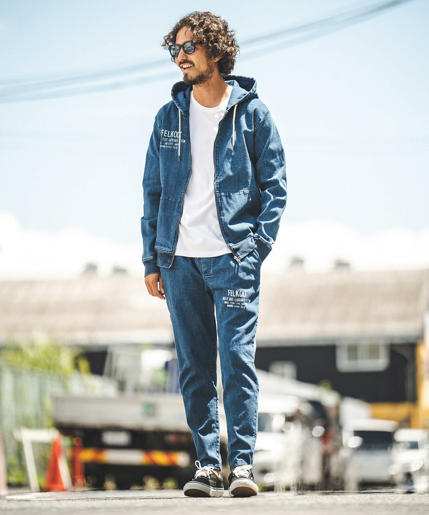 50%OFF【felkod(フィルコッド)】Stretch Denim Easy Pants イージー