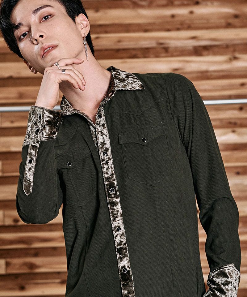 60%OFF【NO ID.(ノーアイディー)】ｸﾚﾘｯｸｳｴｽﾀﾝSH シャツ (853006-546S