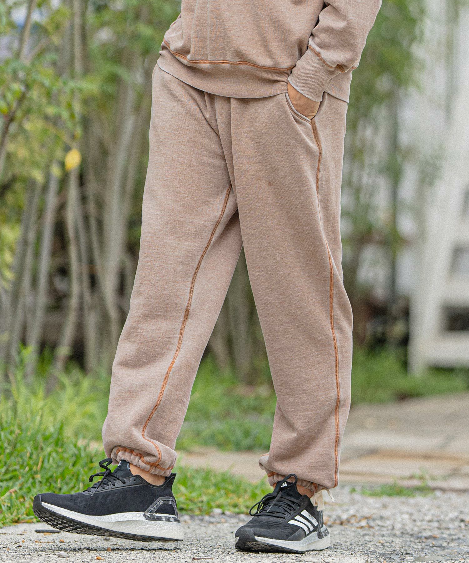 70%OFF【CAMBIO(カンビオ)】TC裏起毛オパール加工スウェットパンツ