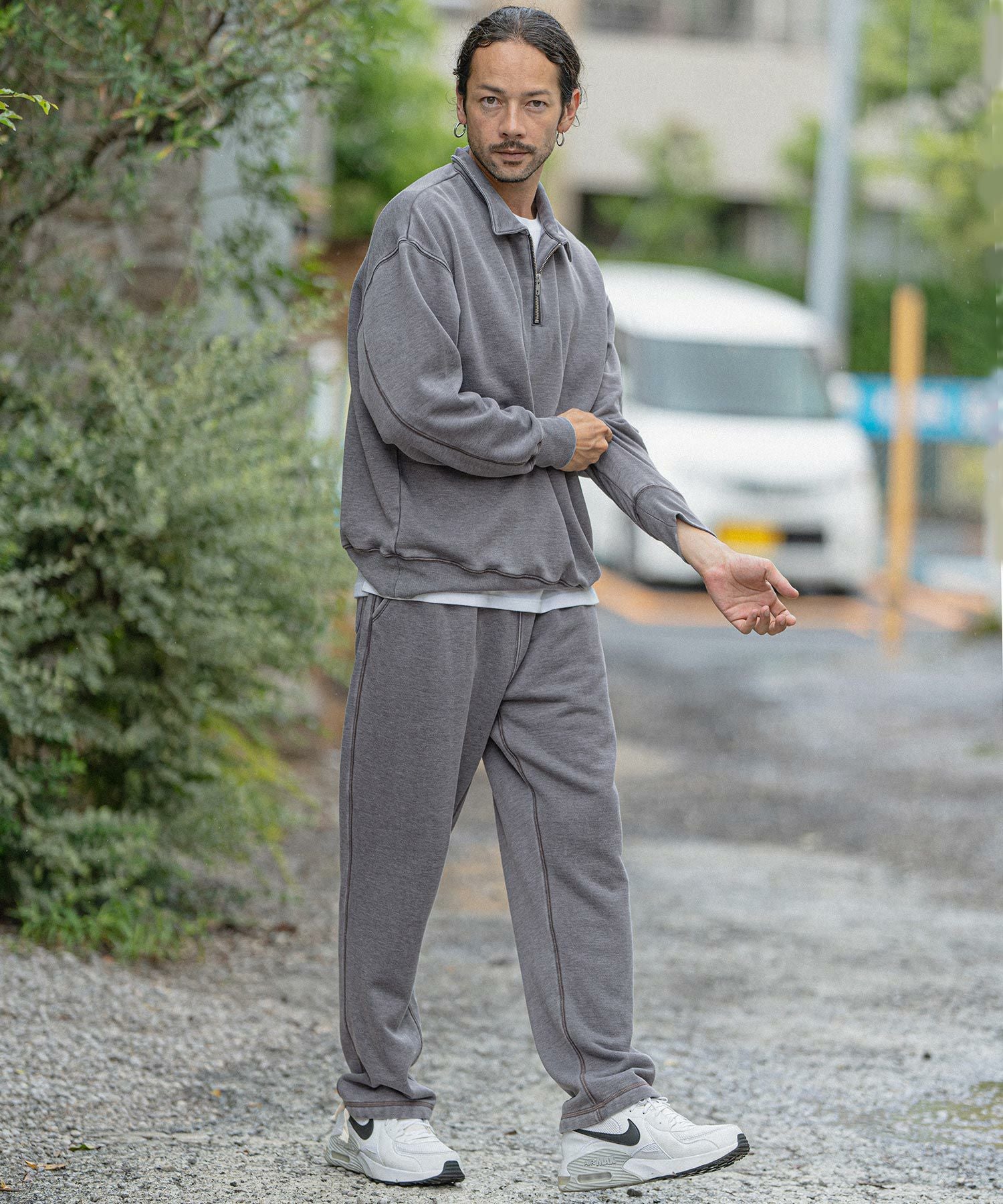 70%OFF【CAMBIO(カンビオ)】TC裏起毛オパール加工スウェットパンツ