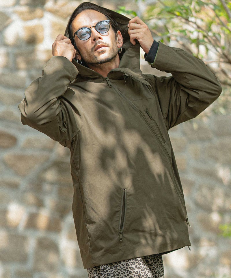 50%OFF【CAMBIO(カンビオ)】Stretch Nylon Diagonal Zipper Mountain 