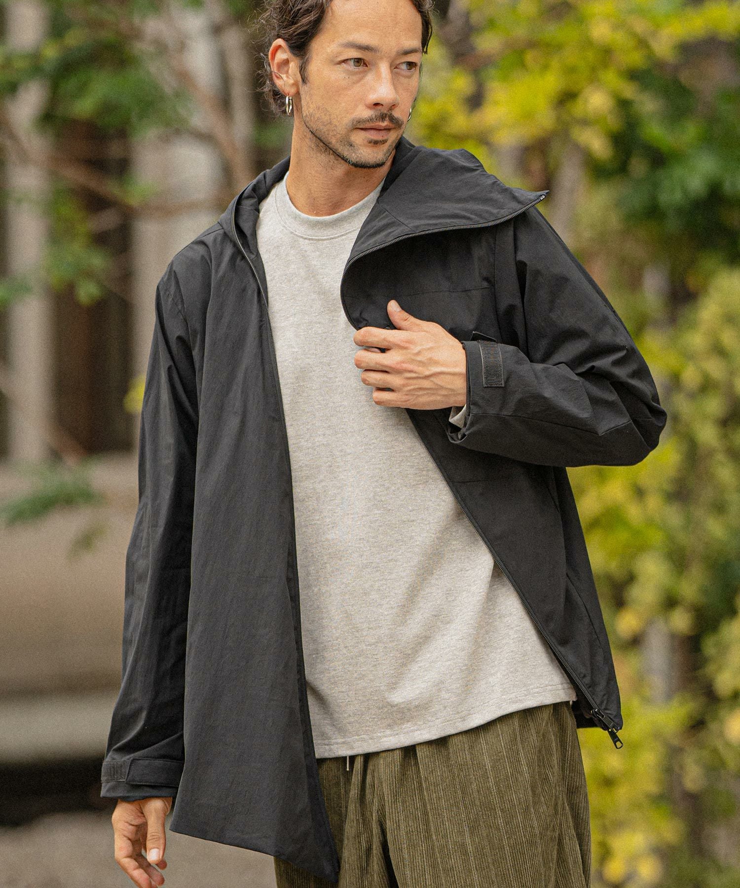 50%OFF【CAMBIO(カンビオ)】Stretch Nylon Diagonal Zipper Mountain