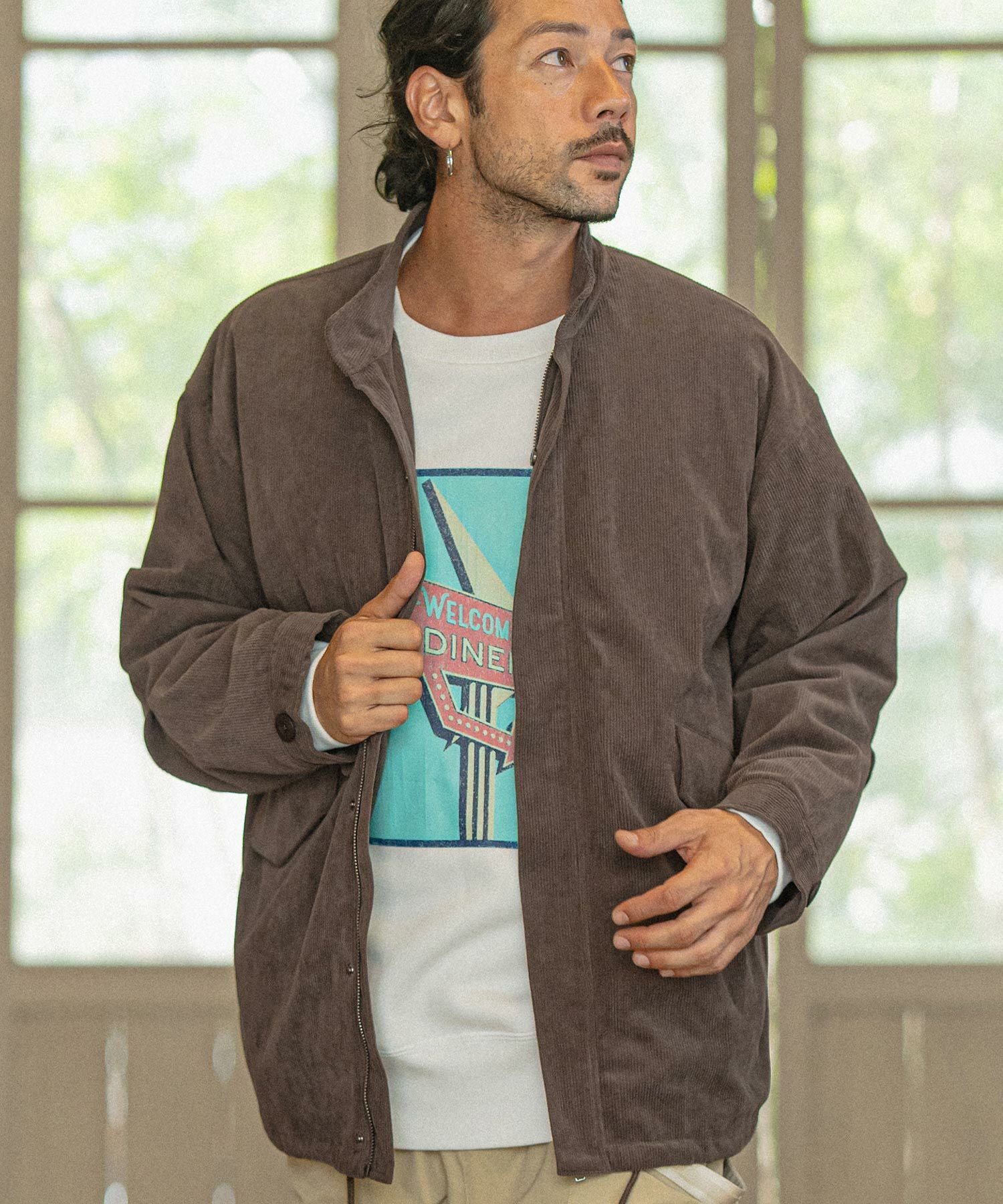 mumo様 ブルゾン Sグレージュ 60%OFF【CAMBIO(カンビオ)】Wide Silhouette Corduroy Short Mods