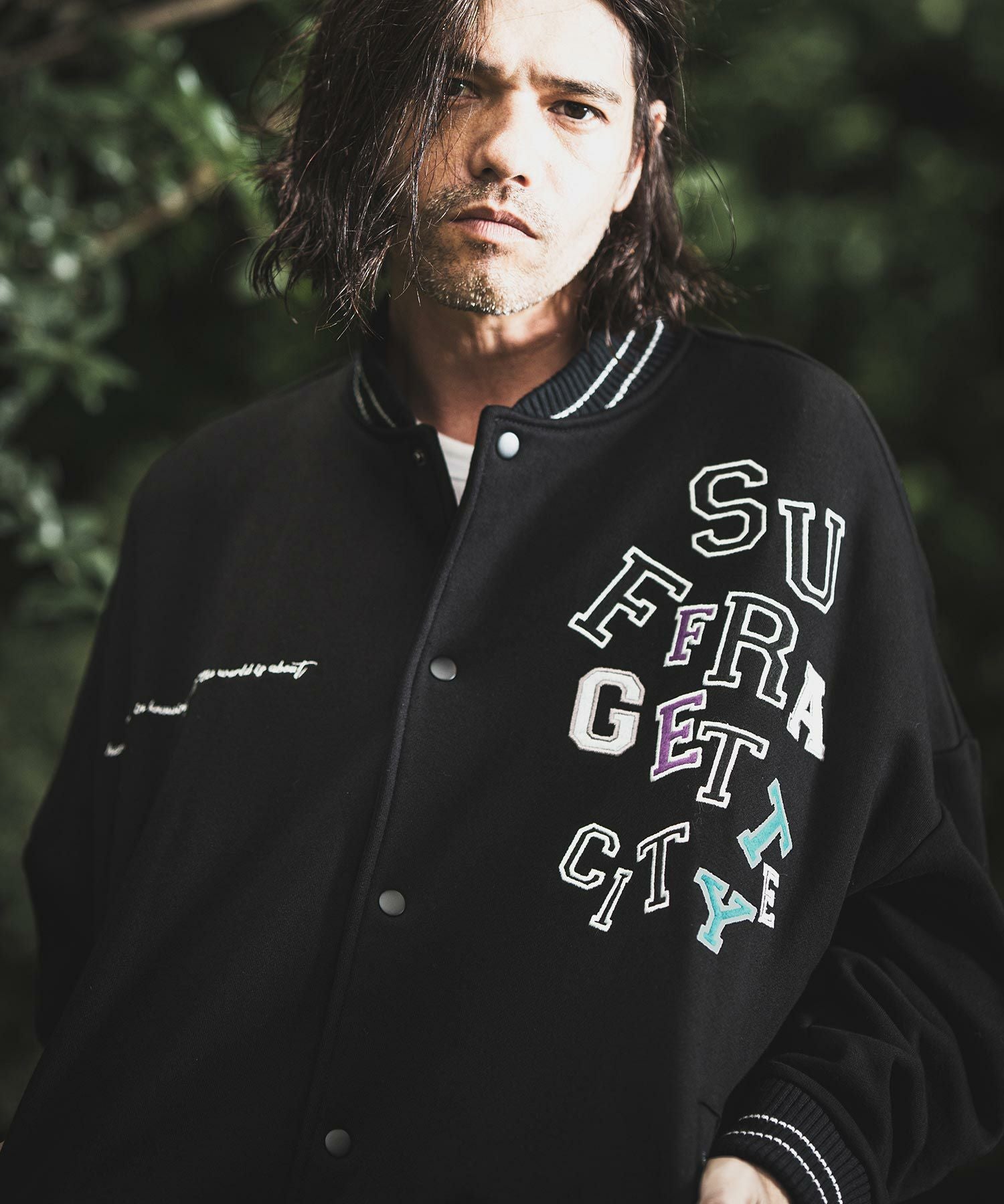 50%OFF【NOISESCAPE(ノイズスケープ)】Award jacket type sweatshirt