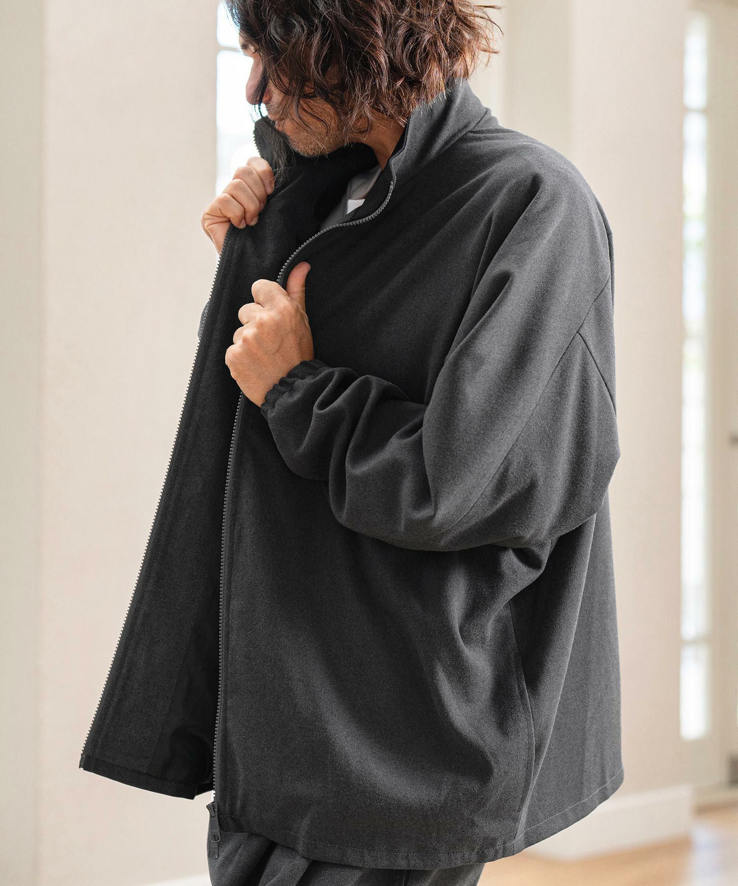 70%OFF【CAMBIO(カンビオ)】Slightly Brushed TR Stand Collar Jacket