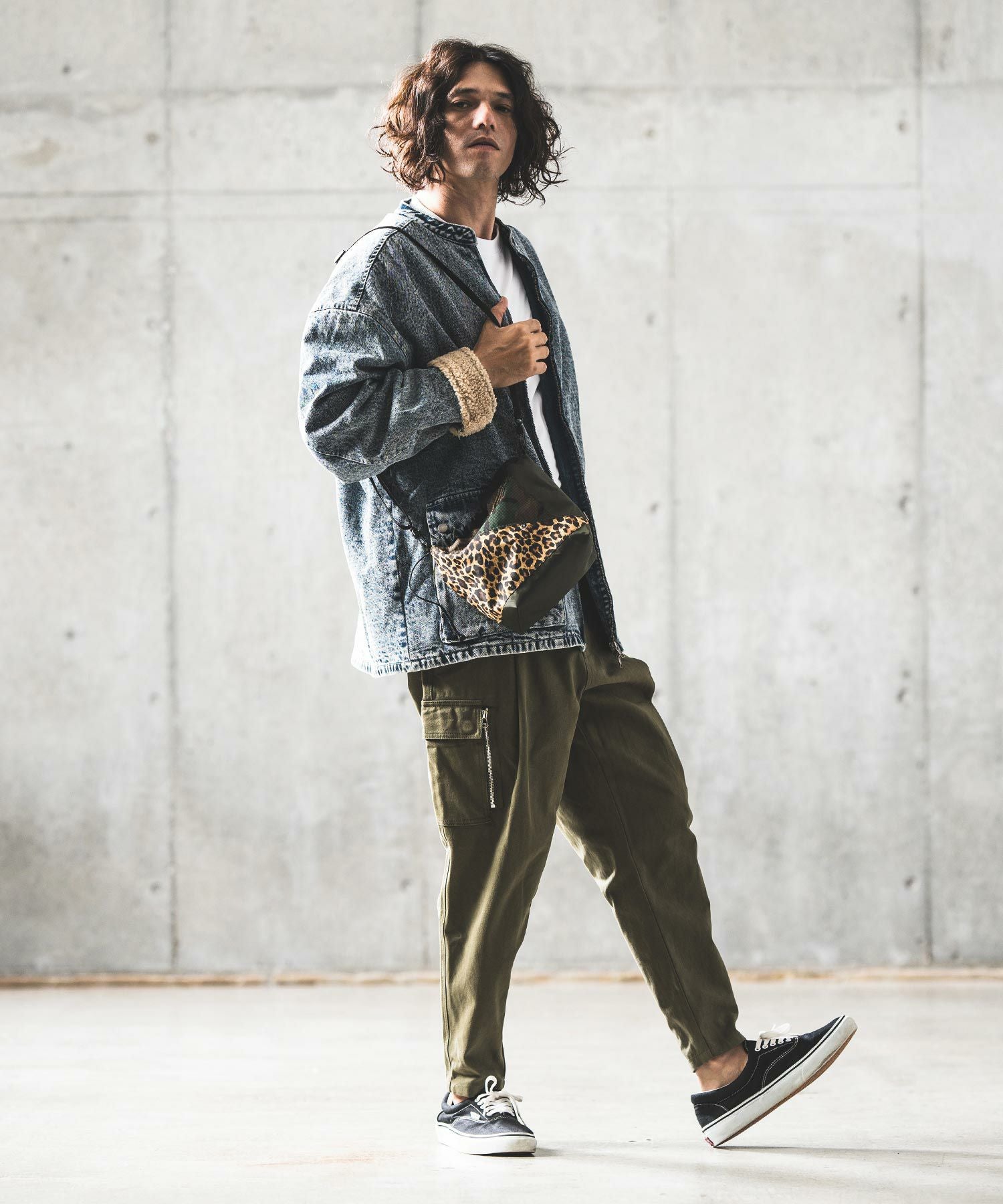 LGB ボア クロップド ジャケット サンプル コーティング 50%OFF【GLIMCLAP(グリムクラップ)】Denim × boa band collar jacket