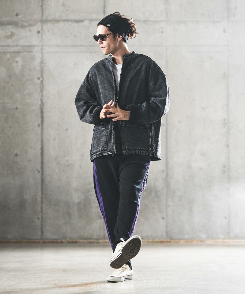 50%OFF【GLIMCLAP(グリムクラップ)】Denim × boa band collar jacket 