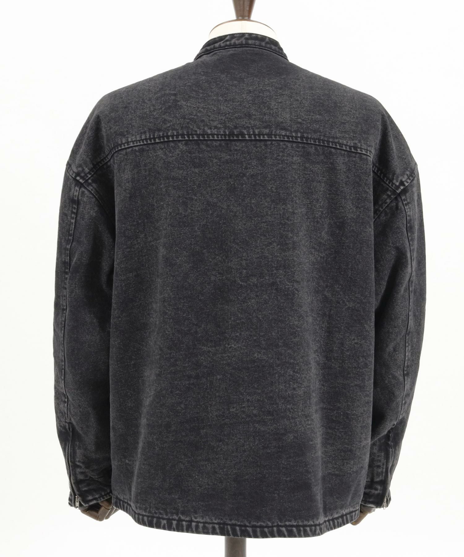 50%OFF【GLIMCLAP(グリムクラップ)】Denim × boa band collar jacket