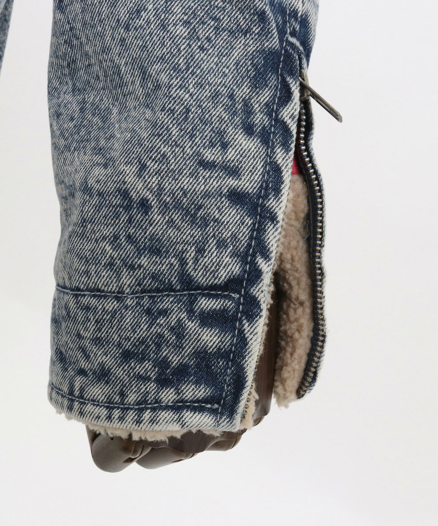 50%OFF【GLIMCLAP(グリムクラップ)】Denim × boa band collar jacket