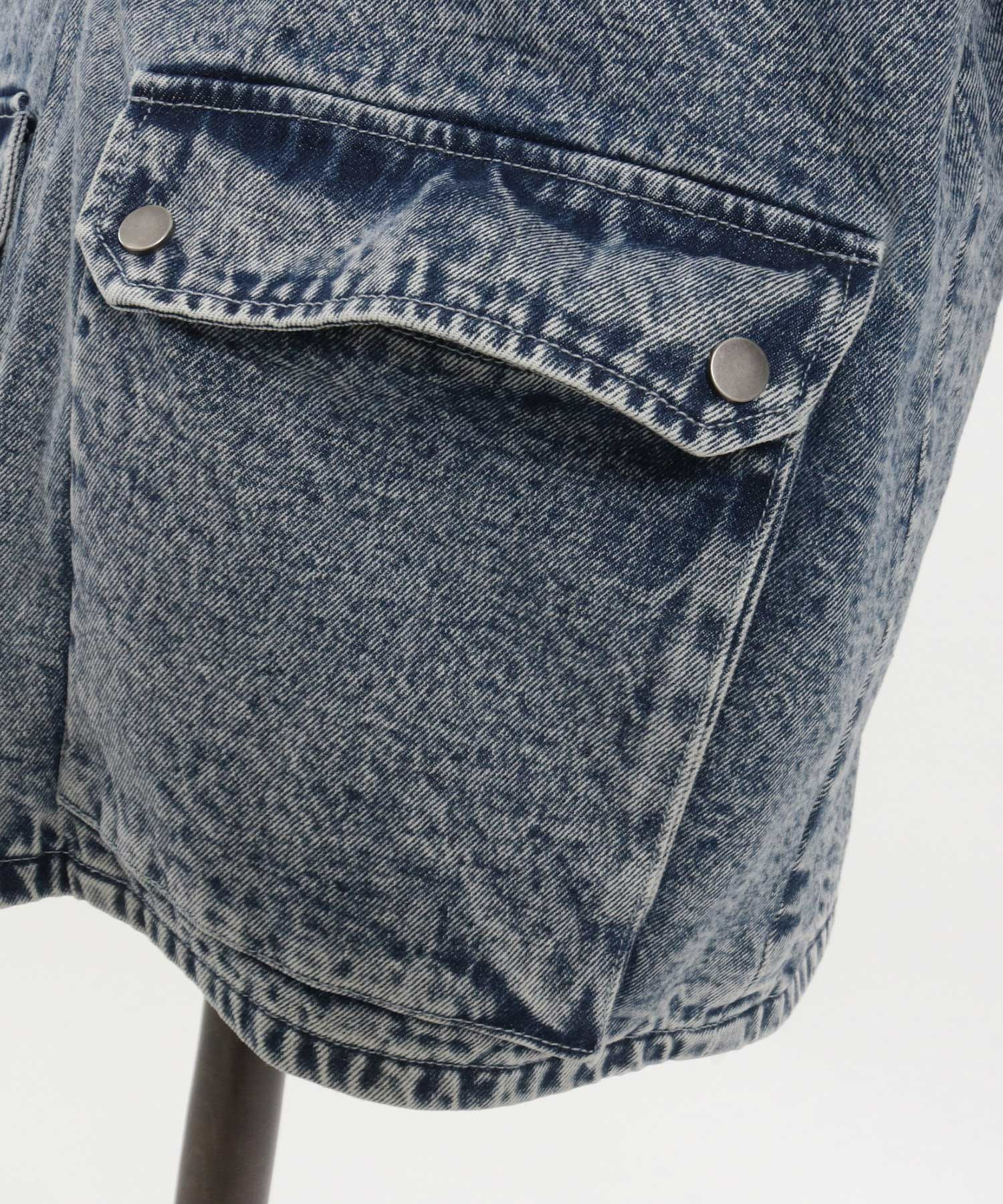 50%OFF【GLIMCLAP(グリムクラップ)】Denim × boa band collar jacket