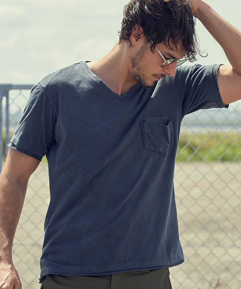 wjk】leather pocket-T VネックTシャツ (7982 lj22d) | CAMBIO カンビオ