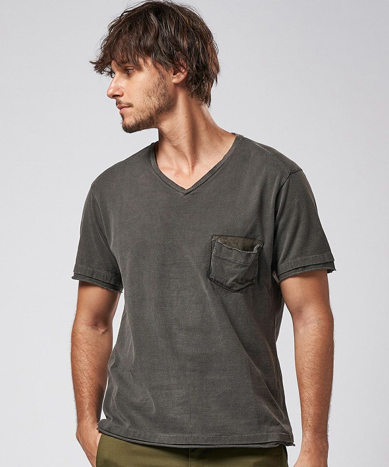 wjk】leather pocket-T VネックTシャツ (7982 lj22d) | CAMBIO カンビオ