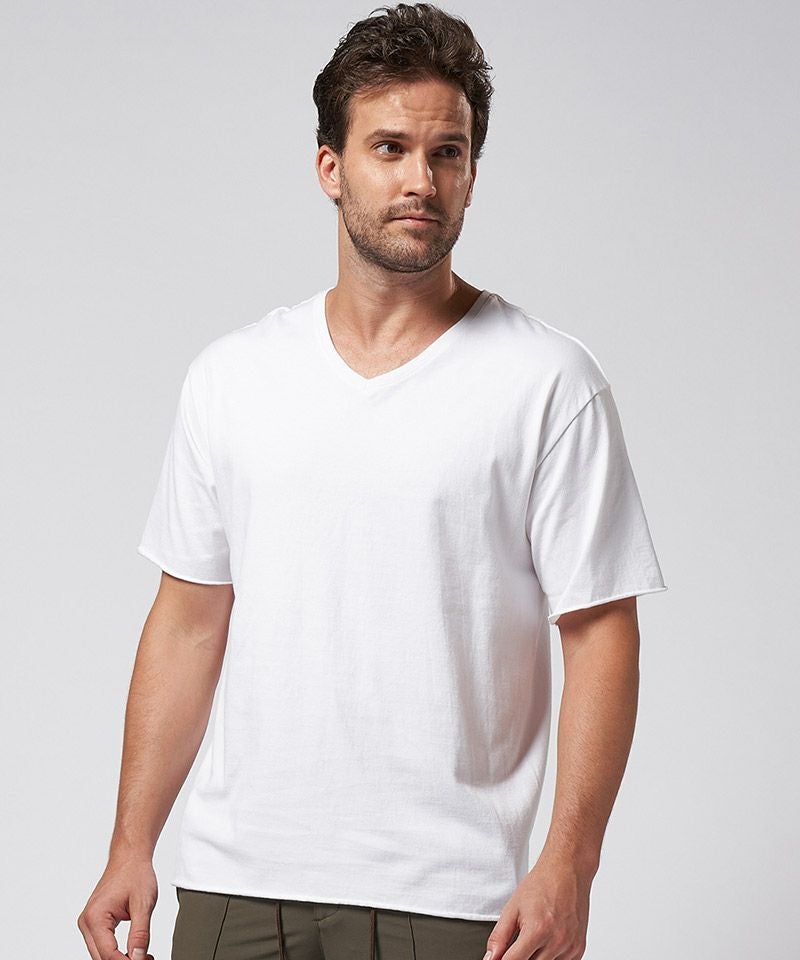 wjk】wide cut-off V-neck S-S VネックTシャツ(7328 js01d) | CAMBIO