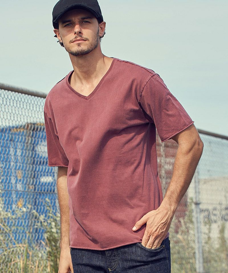 ジャンクフードVネックtee wjk】wide cut-off V-neck S-S VネックTシャツ(7328 js01d) | CAMBIO