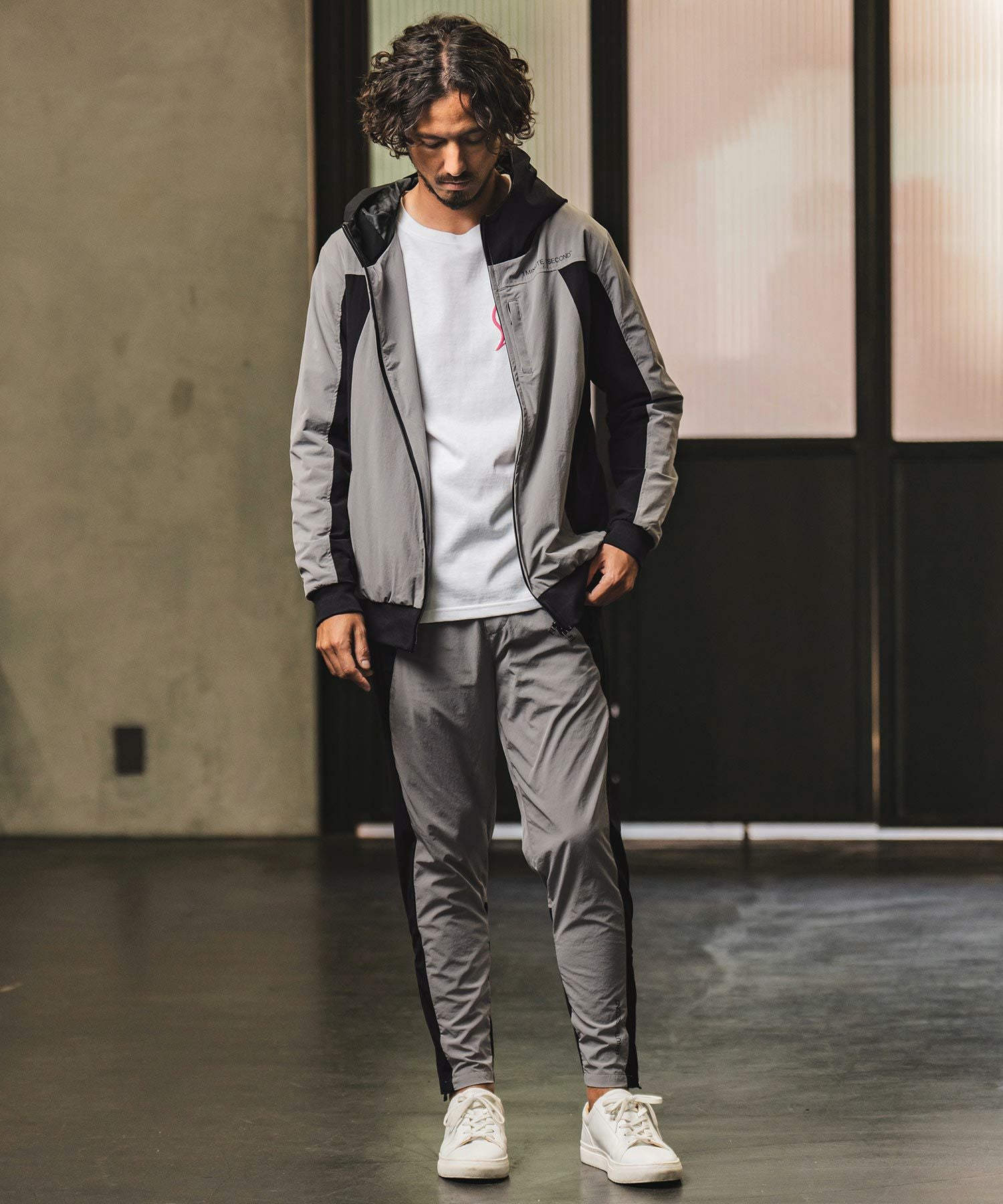 50%OFF【1minute 1second(ワンミニットワンセカンド)】stretch nylon