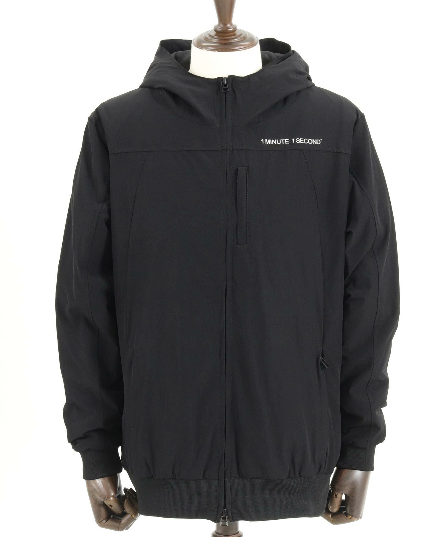 極美品⭐️ワンミニットワンセカンド　ストレッチナイロンフーテッドジャケット　L 50%OFF【1minute 1second(ワンミニットワンセカンド)】stretch nylon
