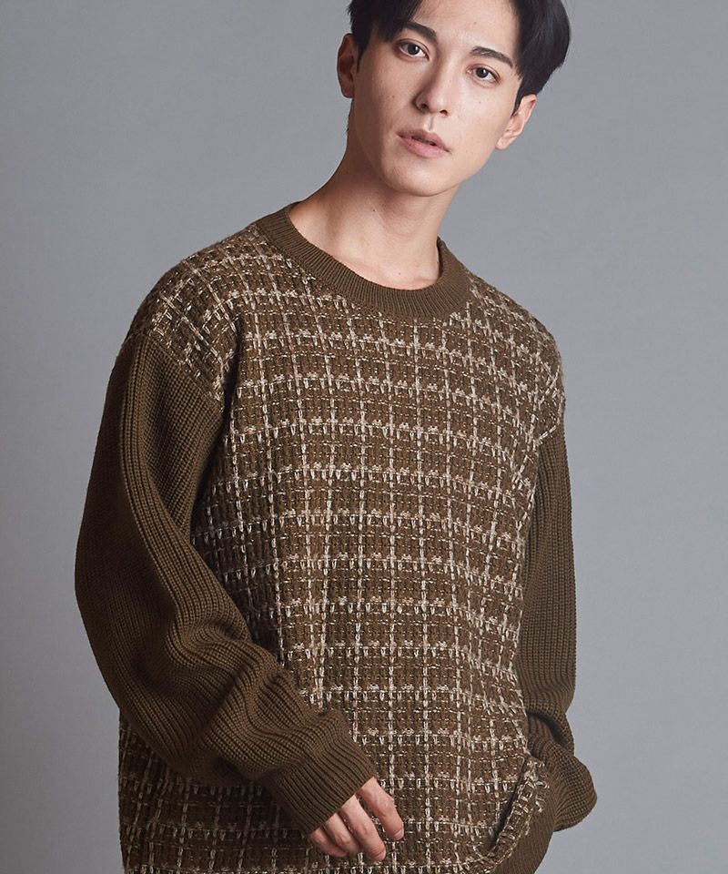 70%OFF【NO ID.(ノーアイディー)】ﾂｲｰﾄﾞﾆｯﾄC-N-PO(853010-639K