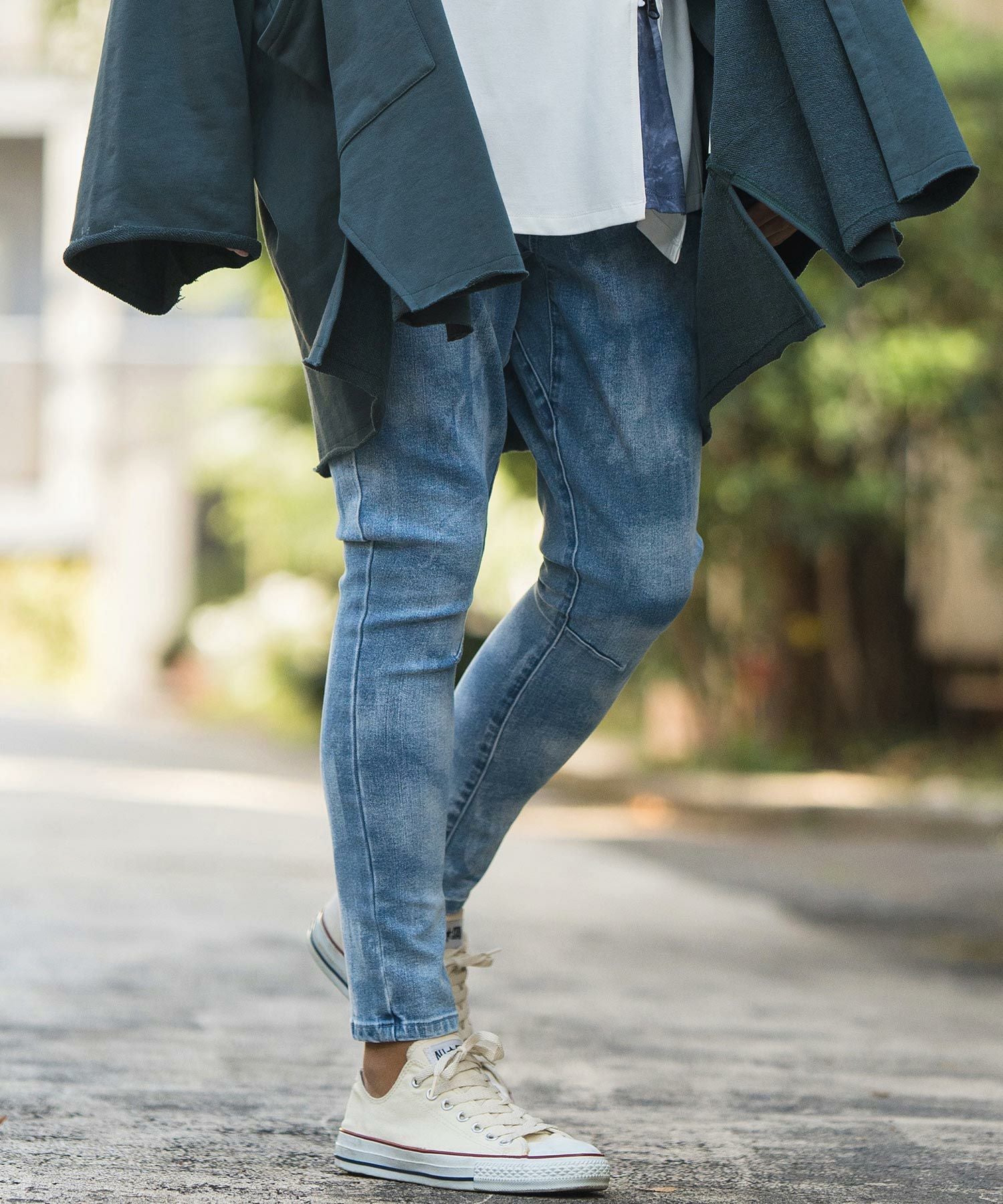 メンズ　CAMBIO カンビオ　デニムパンツ　ワンウォッシュ　M CAMBIO(カンビオ)】Random Bleach Denim Jodhpurs Pants デニムパンツ