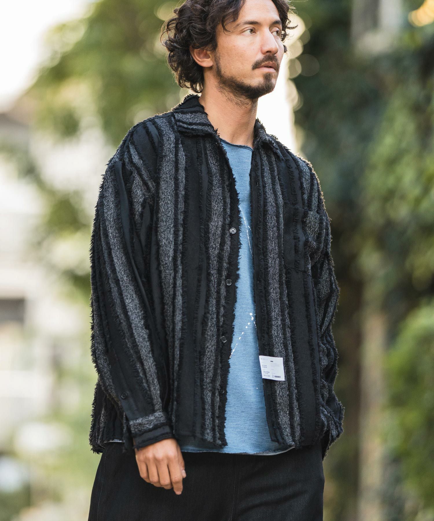 CAMBIO(カンビオ)】Fringe Jacquard Long Sleeve Shirts シャツ(PF-241