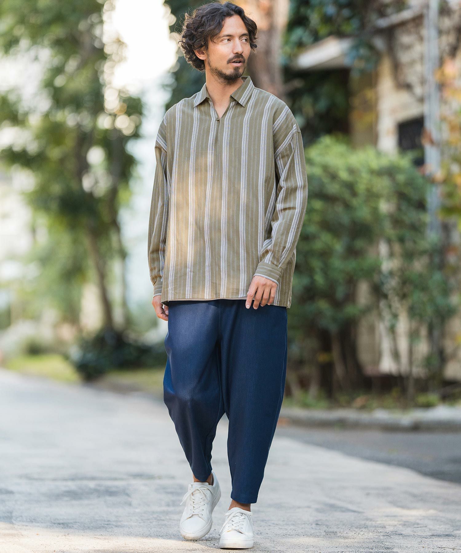 60%OFF【CAMBIO(カンビオ)】Cotton Linen Skipper Pullover Shirts