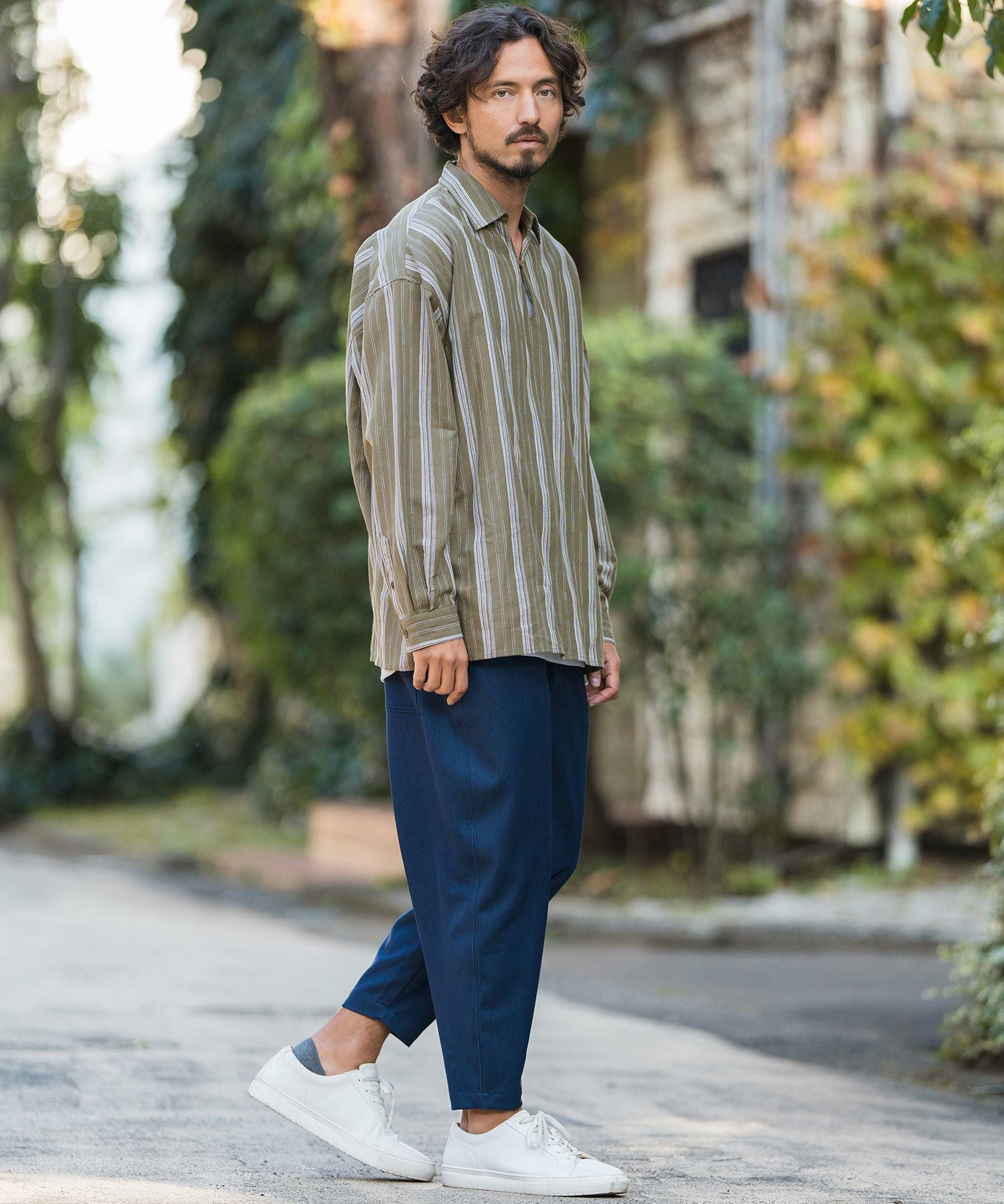 60%OFF【CAMBIO(カンビオ)】Cotton Linen Skipper Pullover Shirts