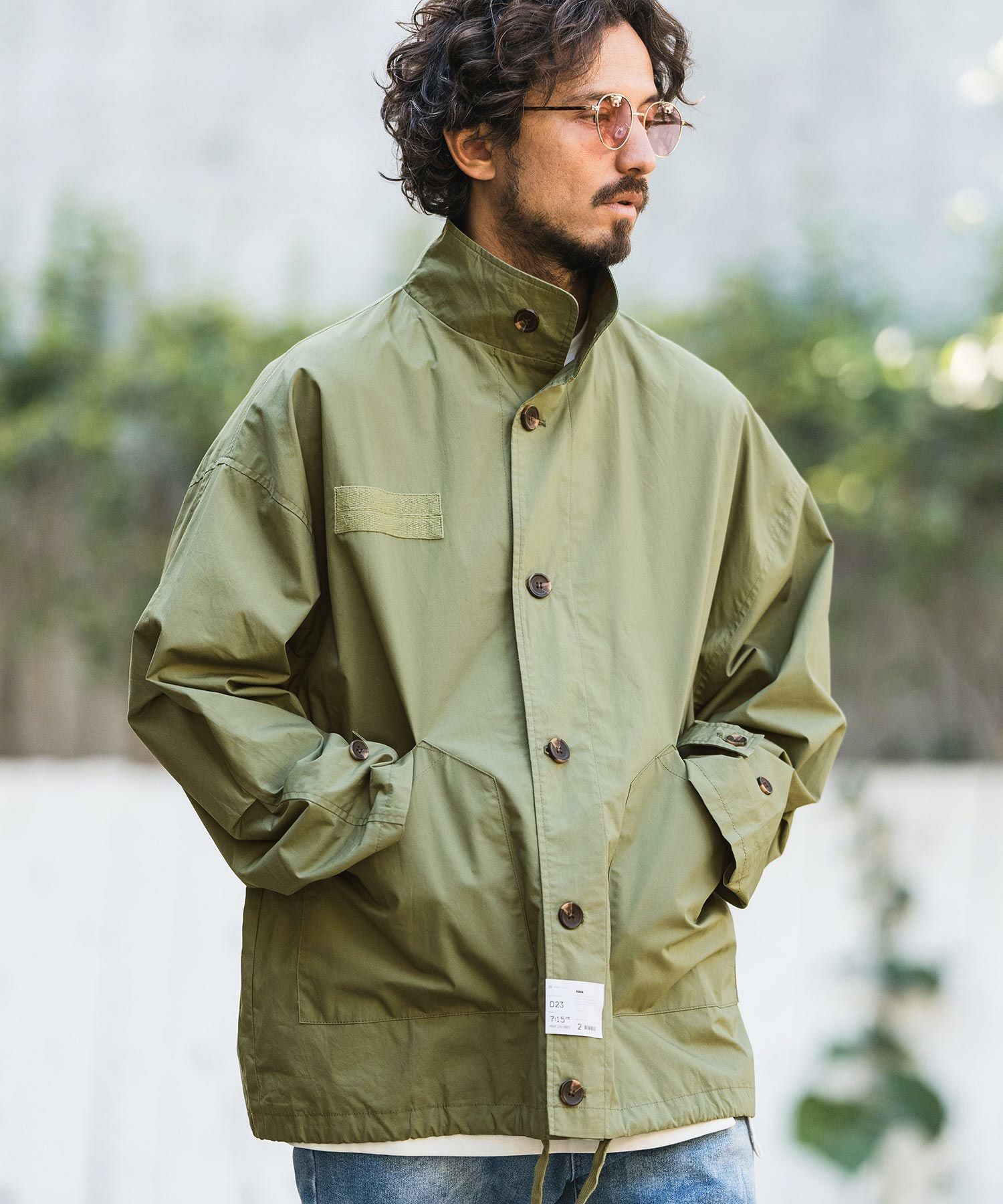 CAMBIO(カンビオ)】Oversized Typewriter Military Stand Collar