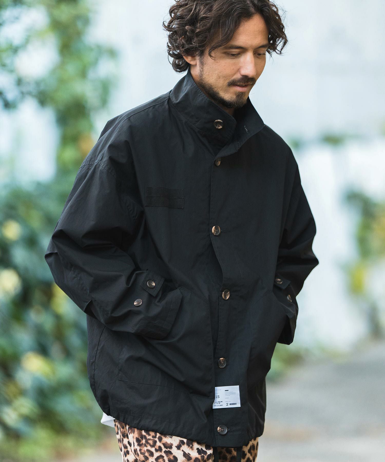 CAMBIO(カンビオ)】Oversized Typewriter Military Stand Collar