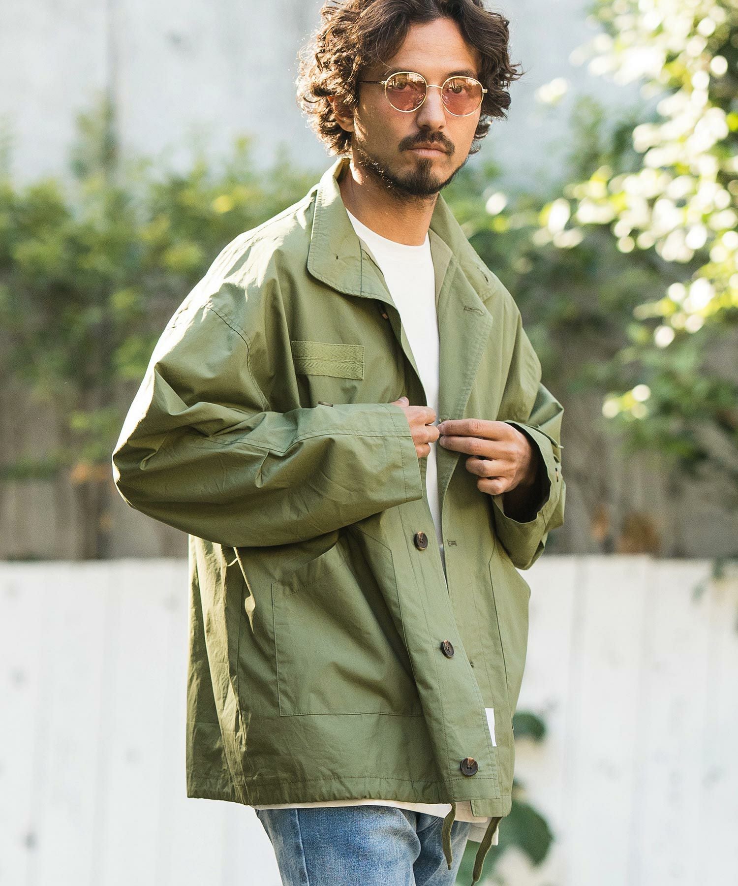 CAMBIO(カンビオ)】Oversized Typewriter Military Stand Collar