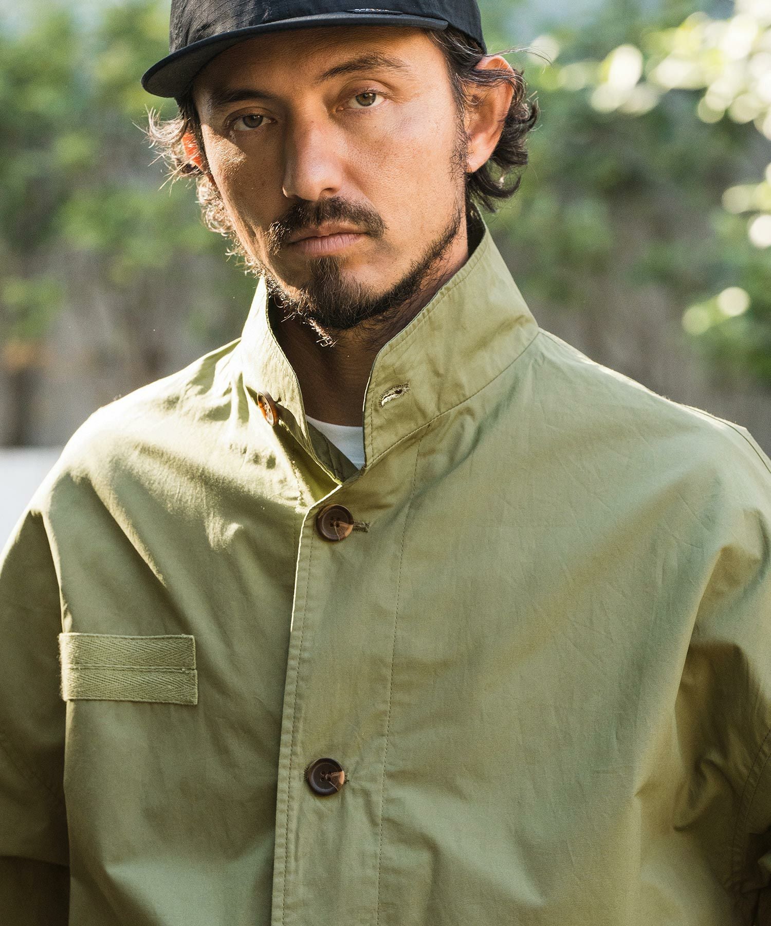 CAMBIO(カンビオ)】Oversized Typewriter Military Stand Collar
