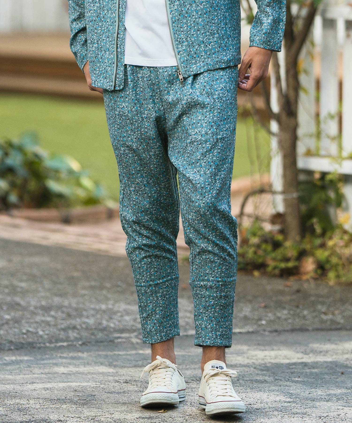 CAMBIO フラワーパターンパンツ CAMBIO(カンビオ)】Floral Gobelin Wide Straight Pants ワイド