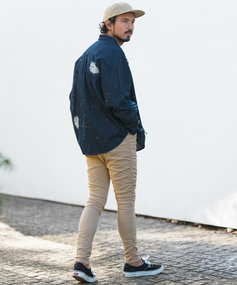 50%OFF【CAMBIO(カンビオ)】Stretch Twill Shirring Design Pants 