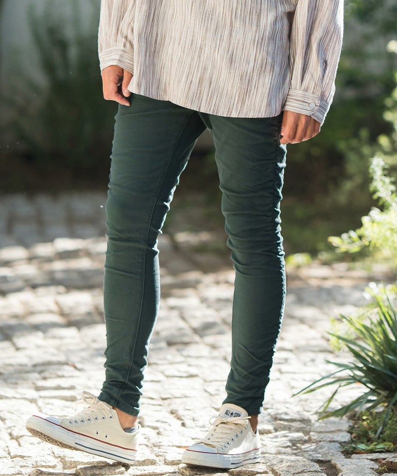 50%OFF【CAMBIO(カンビオ)】Stretch Twill Shirring Design Pants 