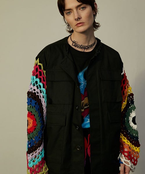TENDER PERSON(テンダーパーソン)】CROCHE SLEEVE BDU JACKET 