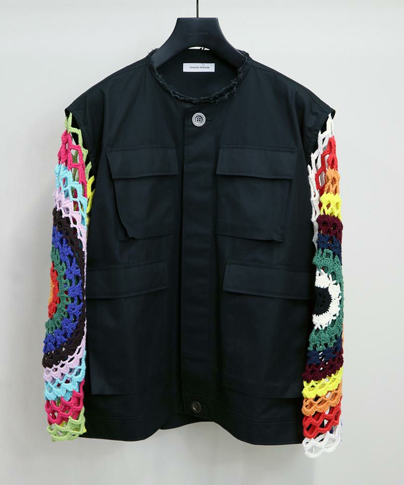TENDER PERSON(テンダーパーソン)】CROCHE SLEEVE BDU JACKET
