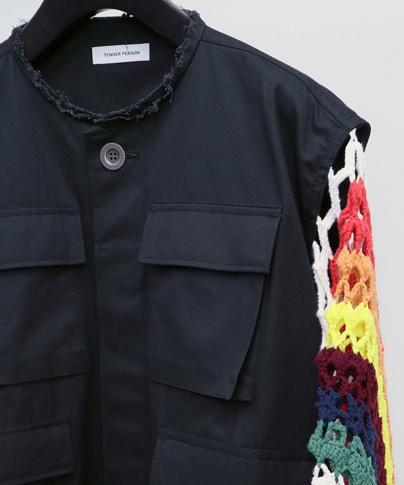 TENDER PERSON(テンダーパーソン)】CROCHE SLEEVE BDU JACKET