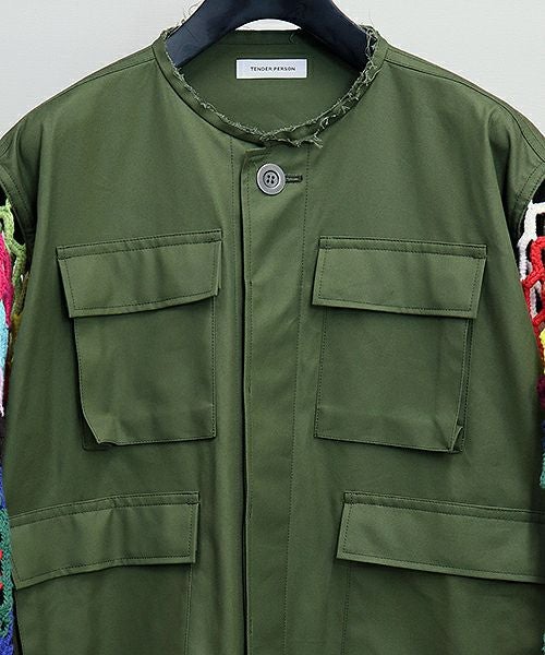 テンダーパーソン　クロッシェBDUジャケット TENDER PERSON(テンダーパーソン)】CROCHE SLEEVE BDU JACKET