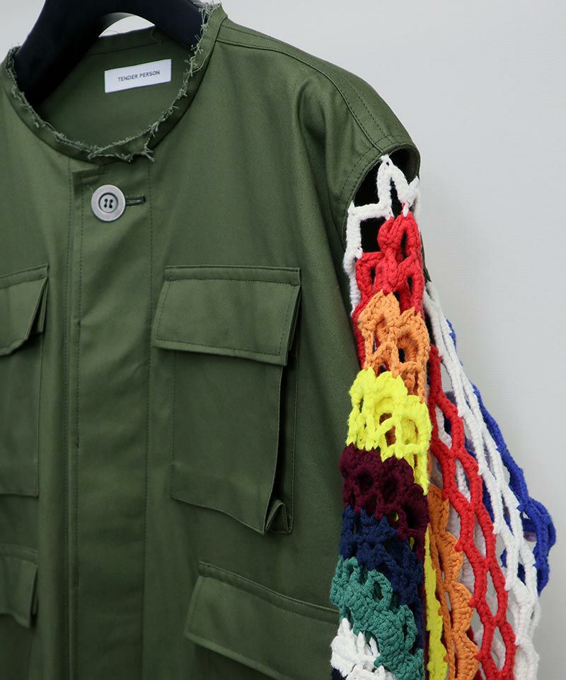TENDER PERSON(テンダーパーソン)】CROCHE SLEEVE BDU JACKET