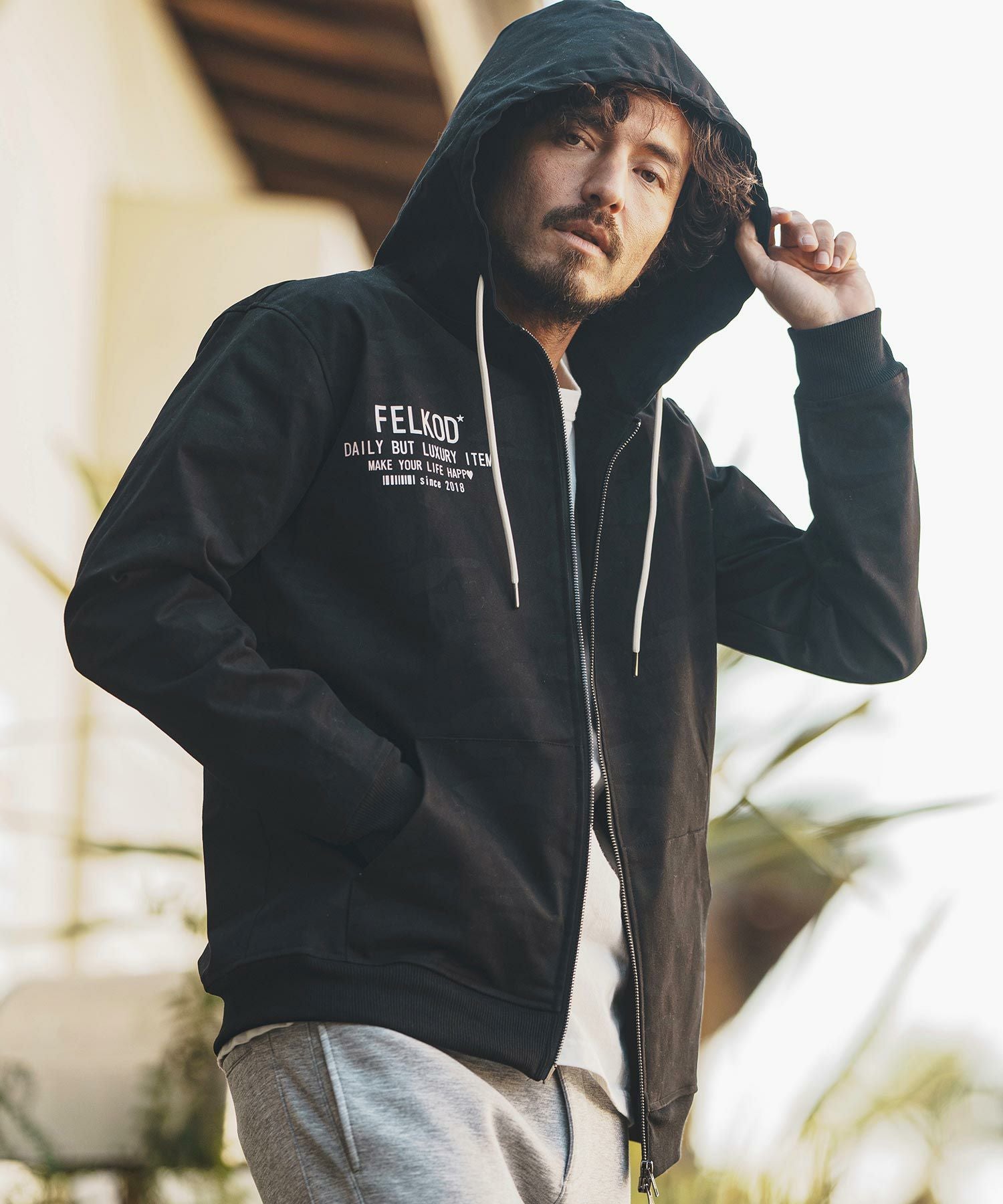 50%OFF【felkod(フィルコッド)】Seersucker Single Rider Jacket