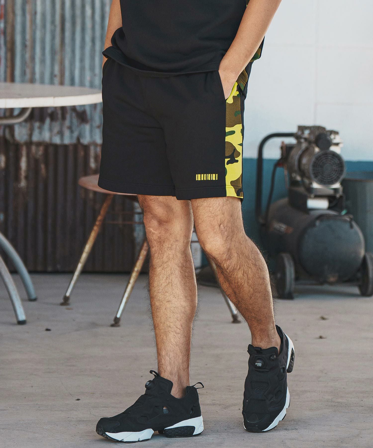60%OFF【felkod(フィルコッド)】Camouflage Line Sweat Shorts