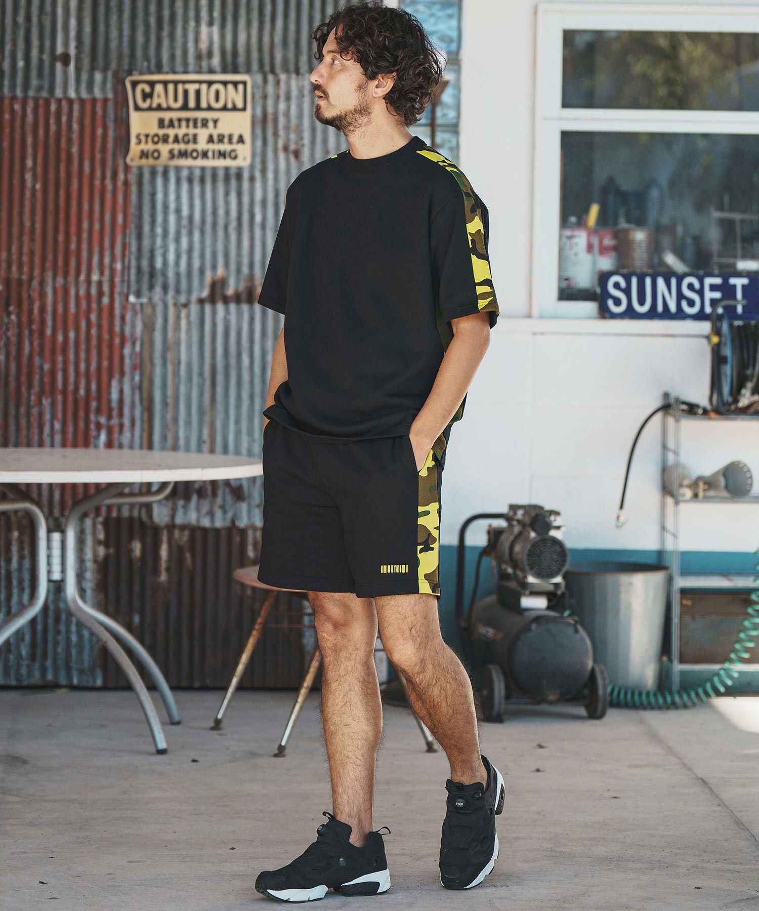 60%OFF【felkod(フィルコッド)】Camouflage Line Sweat Shorts