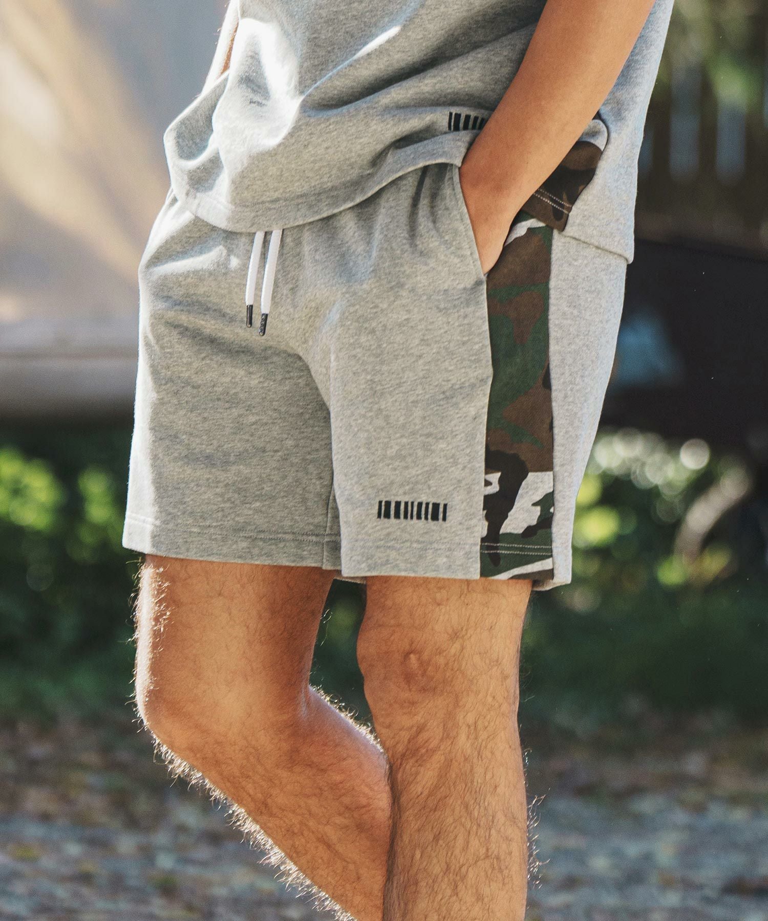 60%OFF【felkod(フィルコッド)】Camouflage Line Sweat Shorts