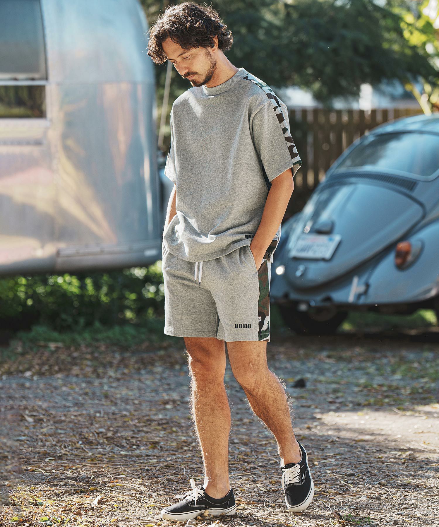 60%OFF【felkod(フィルコッド)】Camouflage Line Sweat Shorts