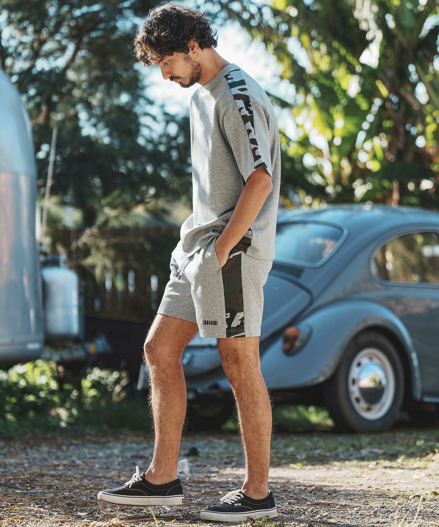 60%OFF【felkod(フィルコッド)】Camouflage Line Sweat Shorts