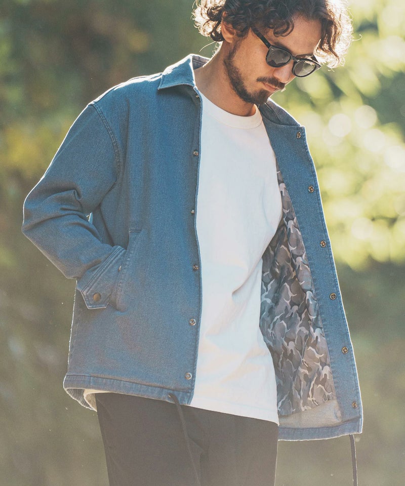 50%OFF【felkod(フィルコッド)】Camouflage Accent Denim Coach Jacket 