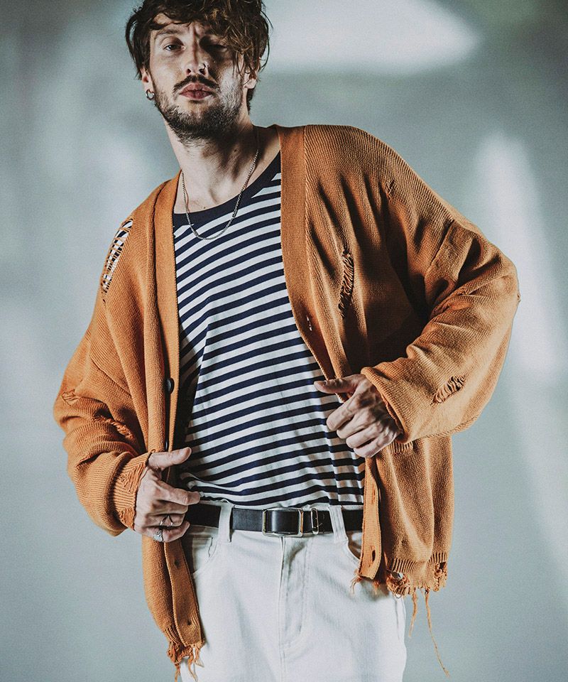 70%OFF【NO ID.(ノーアイディー)】ﾀﾞﾒｰｼﾞﾆｯﾄV-N-CD カーディガン