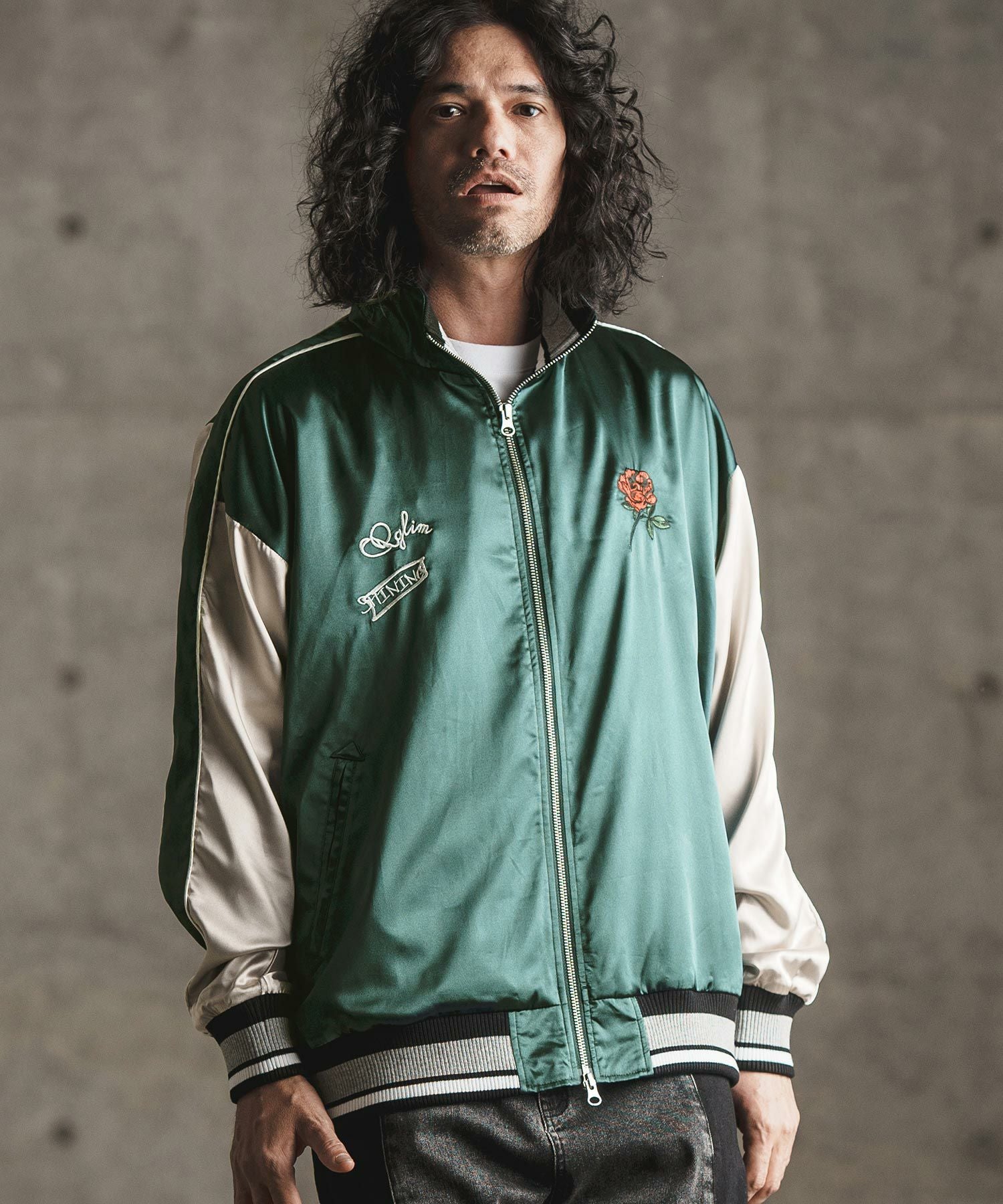 30%OFF【GLIMCLAP(グリムクラップ)】Stand collar souvenir jacket