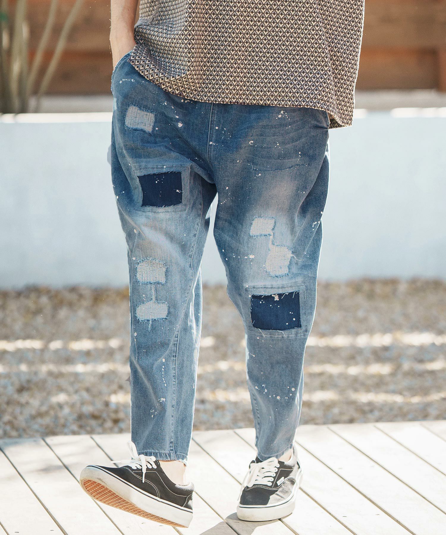 新品 CAMBIO Denim Balloon Silhouette Pants CAMBIO(カンビオ)】Distressed Balloon Silhouette Denim Pants デニム